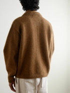 LE 17 SEPTEMBRE - Knitted Zip-Up Cardigan - Brown