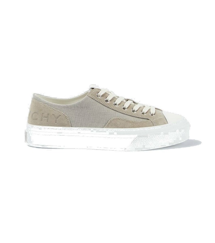 Photo: Givenchy City suede-trimmed canvas sneakers