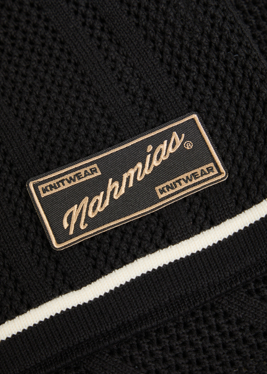 Nahmias Knit Star Cotton-knit Football T-shirt Black