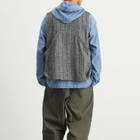 Engineered Garments Men's Herringbone Wool Fowl Vest in Dark Grey
