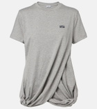 Loewe Double L draped cotton jersey T-shirt