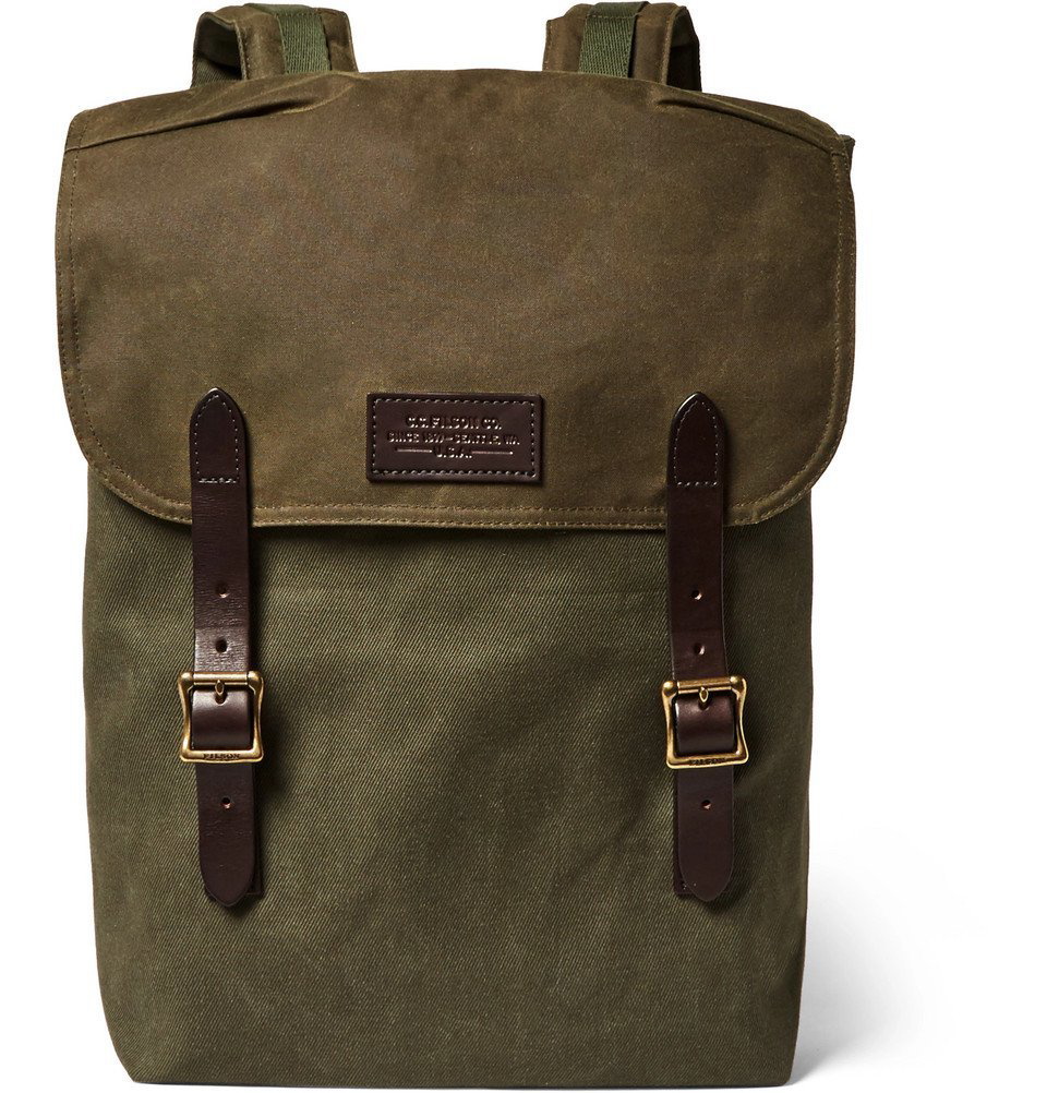 Filson - Ranger Leather-Trimmed Twill Backpack - Men - Green Filson