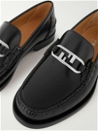 Fendi - Logo-Embellished Leather Loafers - Black