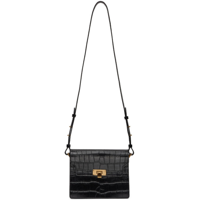 Marge Sherwood Black Croc Vintage Brick Bag Marge Sherwood