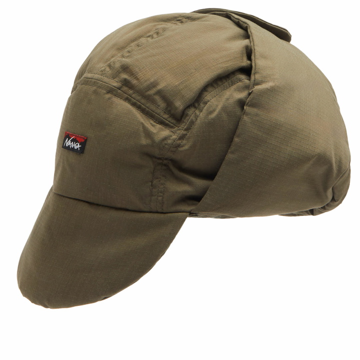 Photo: Nanga Men's Hinoc Ripstop Down Ear Flap Cap in Army Green 