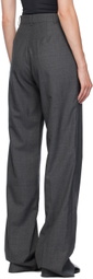 MARIE ADAM-LEENAERDT Gray Classic Wool Trousers