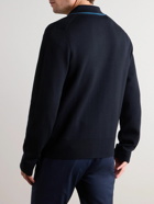 Paul Smith - Stretch-Merino Wool and Cotton-Blend Zip-Up Cardigan - Blue