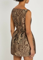 DE LA Vali Pampero Leopard-print Satin-twill Mini Dress Brown