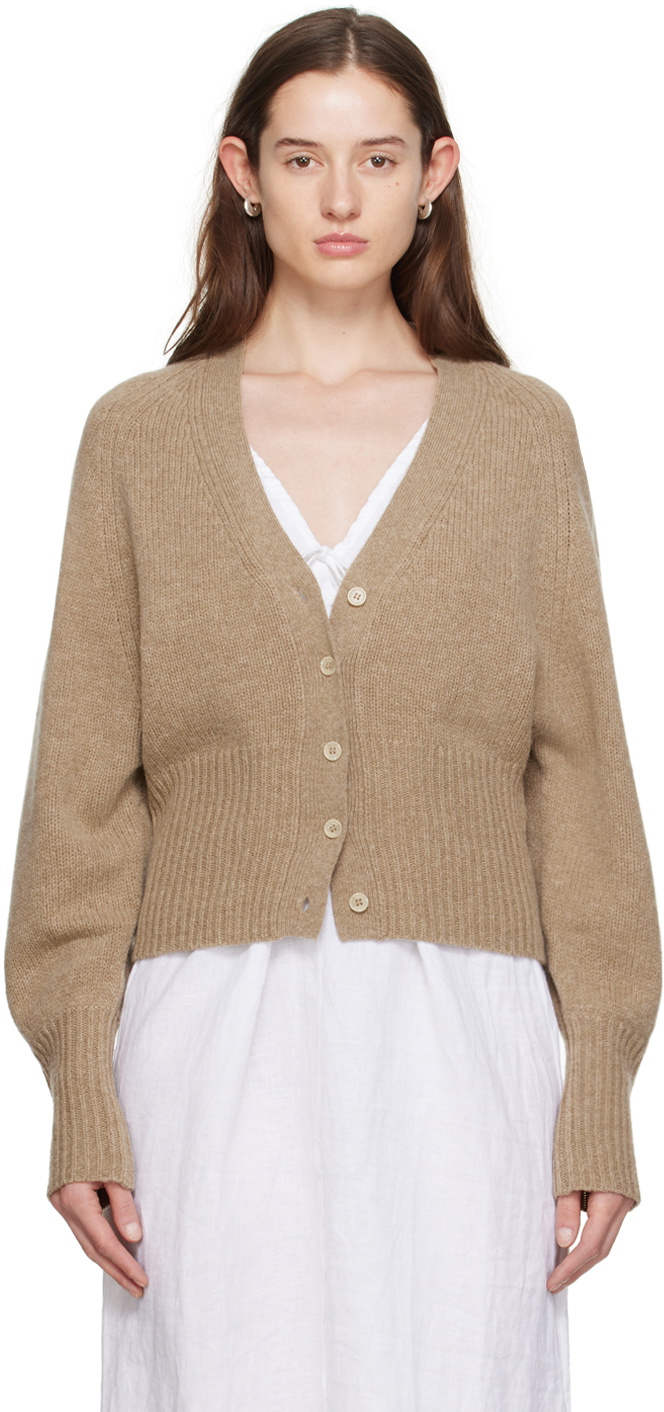 Deiji Studios Beige 'The Cropped' Cardigan