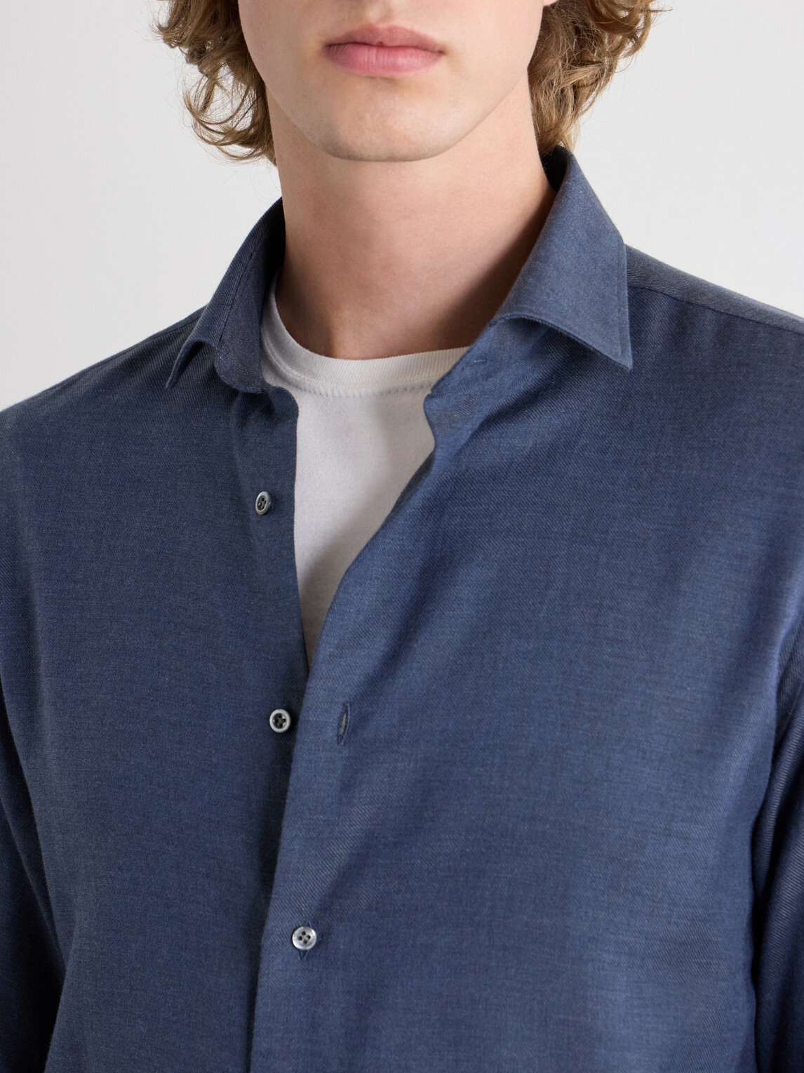 Caruso - Cotton and Cashmere-Blend Shirt - Blue