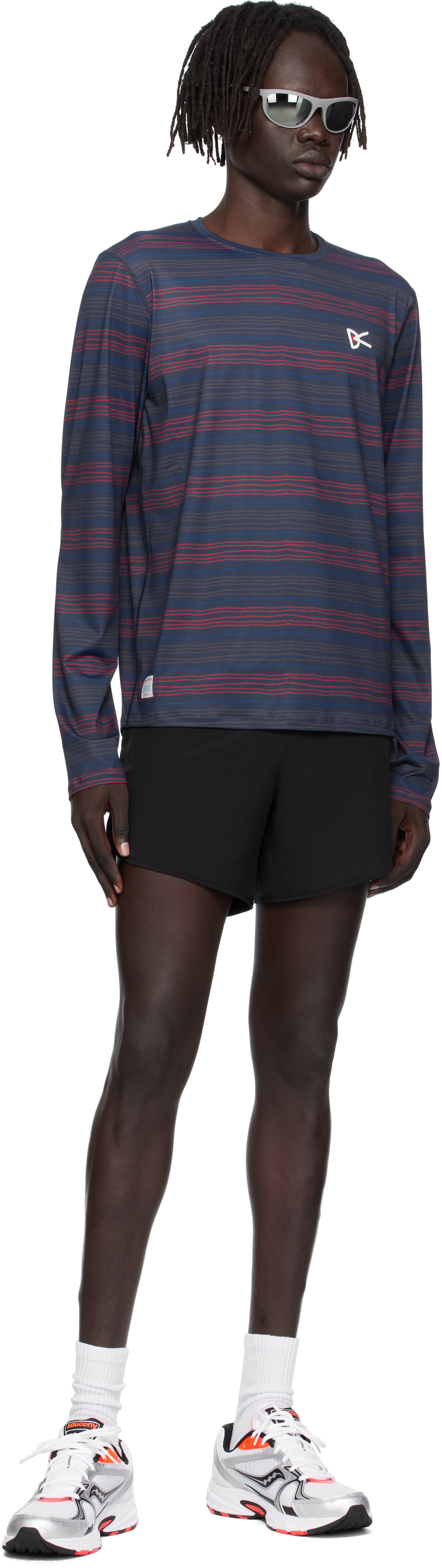 District Vision Navy Lightweight Long Sleeve Graphic T-shirt