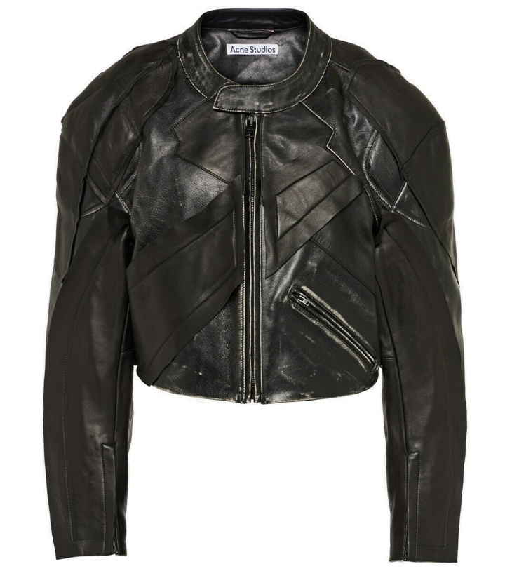 Photo: Acne Studios Patchwork leather biker jacket