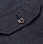 Universal Works - N1 Deck Faux Shearling-Lined Herringbone Cotton-Blend Jacket - Blue