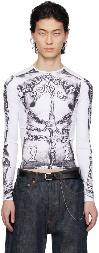Photo: Jean Paul Gaultier White 'The Gaultier Paris' Long Sleeve T-Shirt