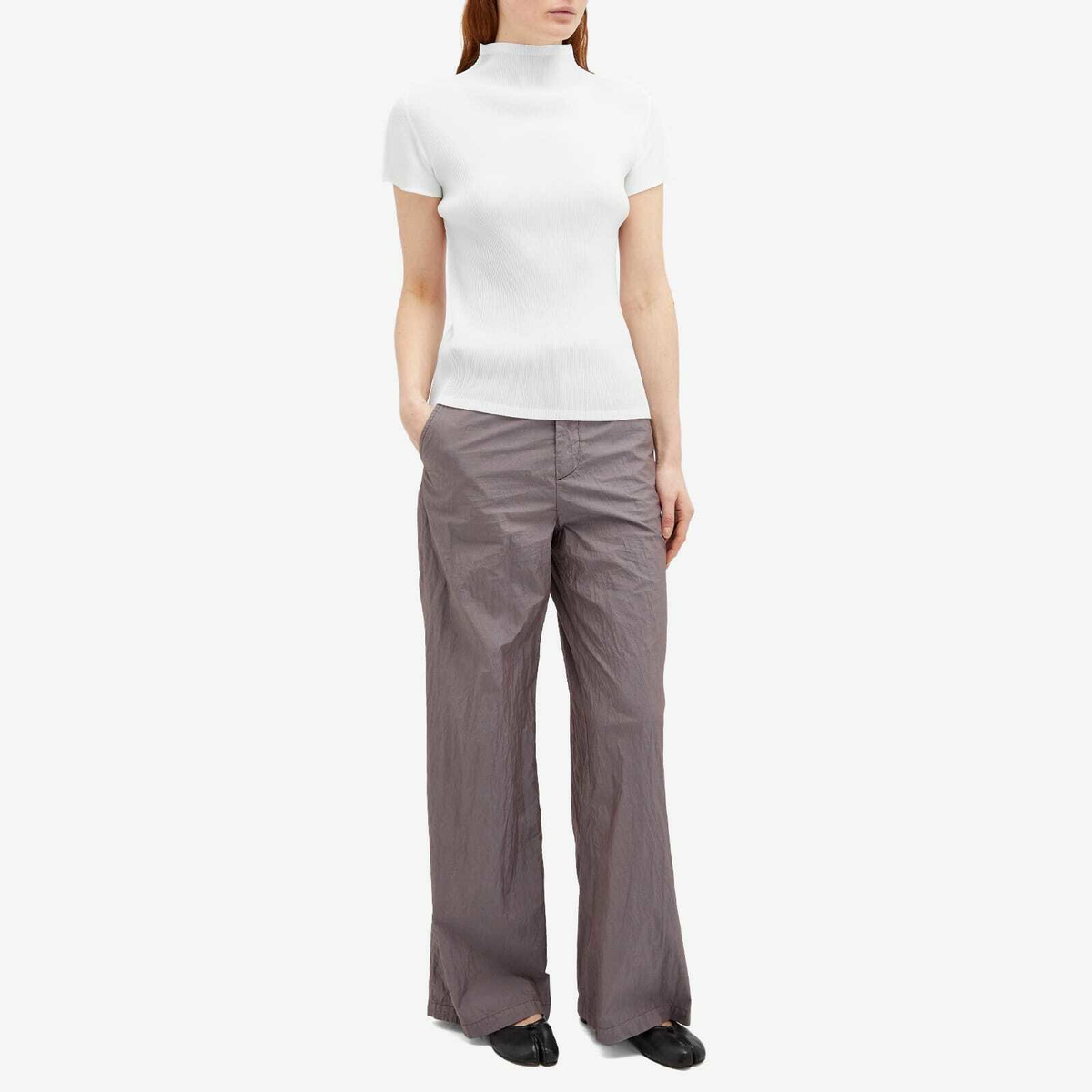 Pleats Please Issey Miyake Women's Mist Basics Top in White