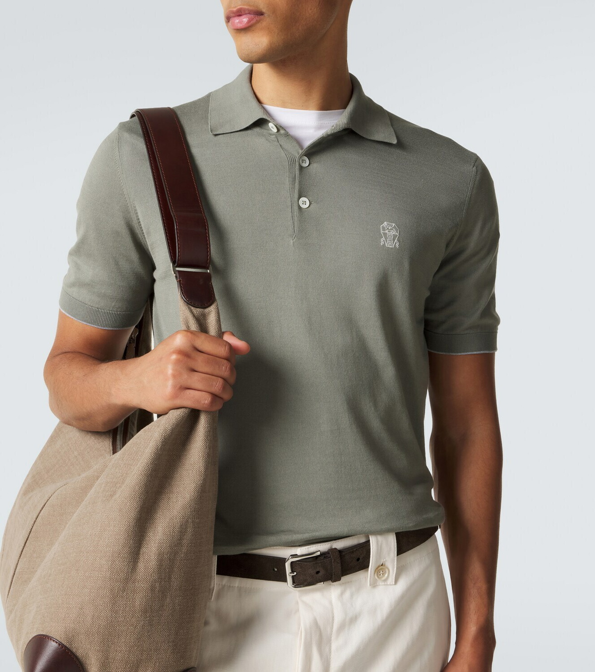 Brunello Cucinelli Logo cotton piqué polo shirt