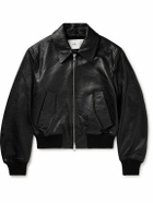 AMI PARIS - Textured-Leather Bomber Jacket - Black