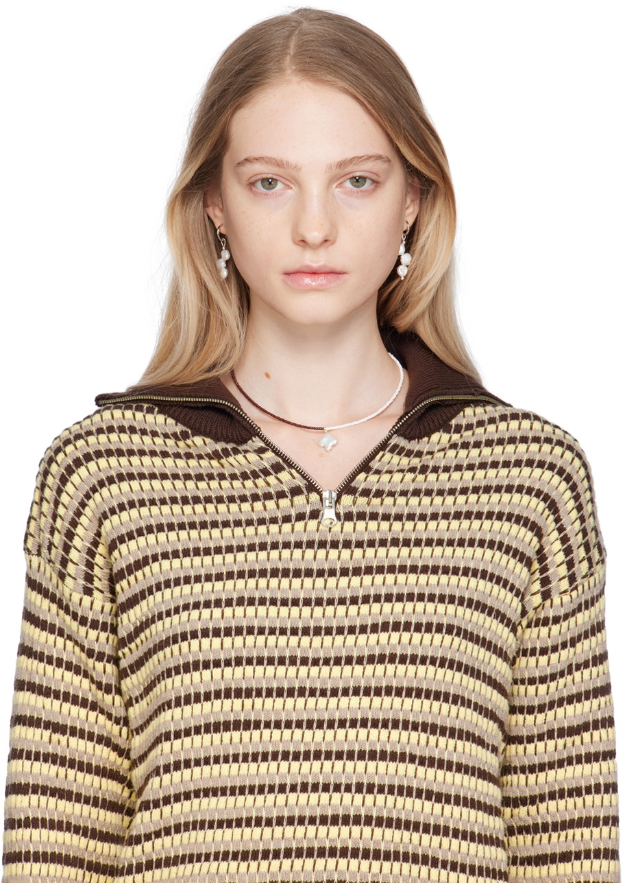Santangelo Brown & White Suma Necklace Santangelo
