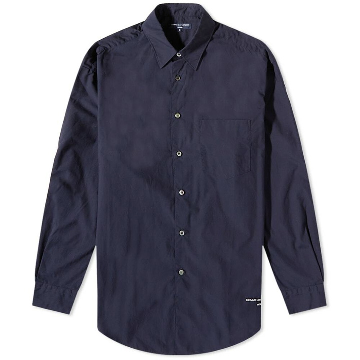 Photo: Comme des Garçons Homme Men's Hem Logo Pocket Shirt in Navy