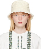 Weekend Max Mara Off-White Frayed Bucket Hat