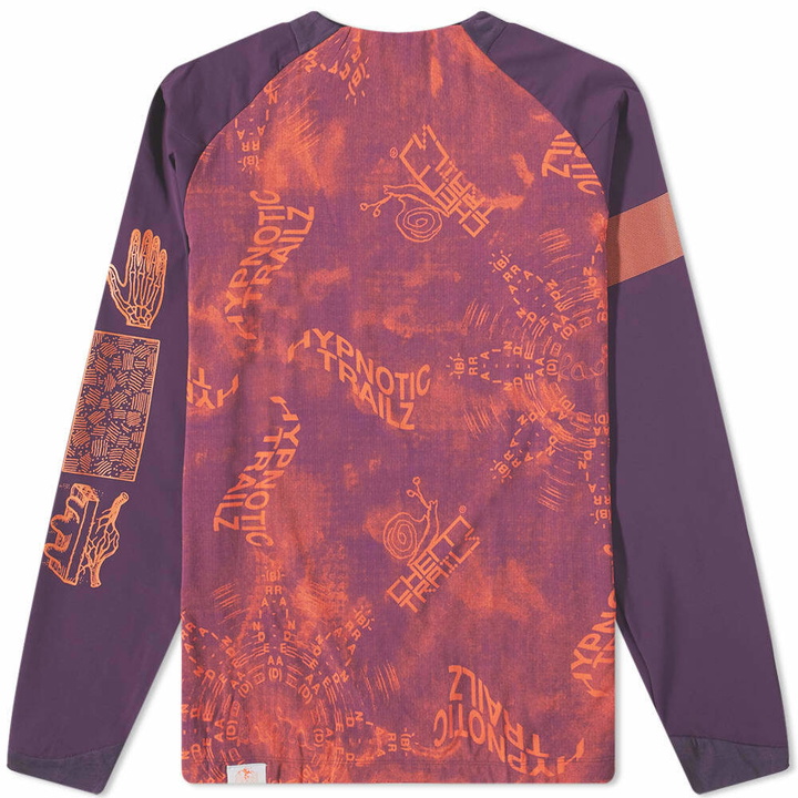 Photo: Rapha Women's x Brain Dead Trail Jersey in Scarlet Ibis/Purple Pennant