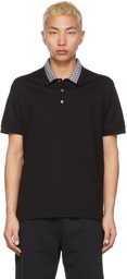 Salvatore Ferragamo Black Gancini Collar Polo