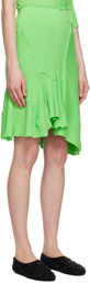 Talia Byre Green Asymmetric Miniskirt