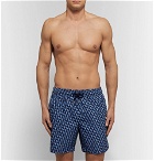 Derek Rose - Wide-Leg Mid-Length Printed Swim Shorts - Men - Navy