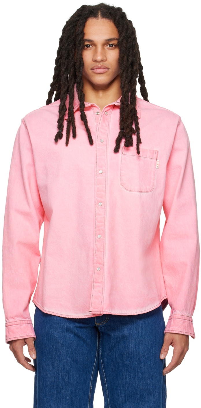 Marni Pink Patch Pocket Denim Shirt Marni