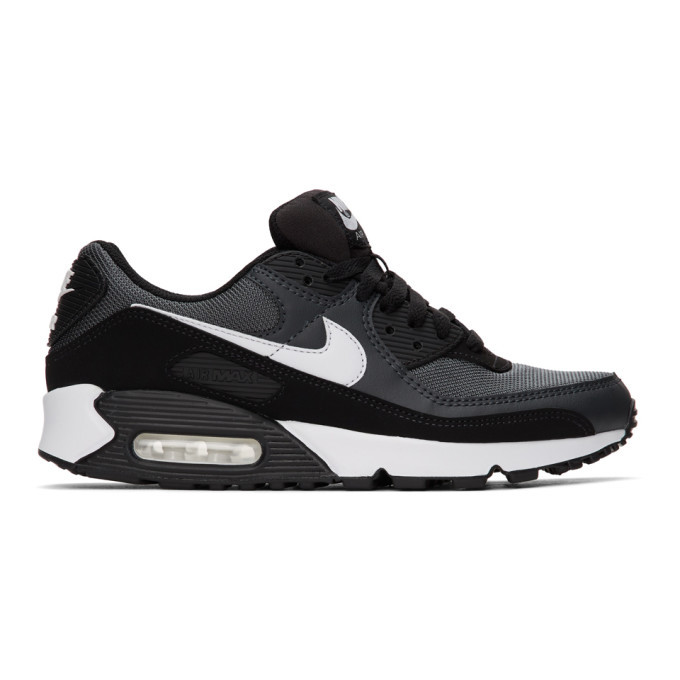 Photo: Nike Grey and Black Air Max 90 Sneakers