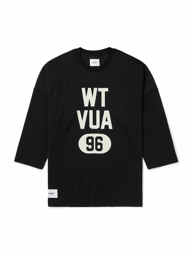 Photo: WTAPS - Logo-Print Cotton-Blend Jersey T-Shirt - Black
