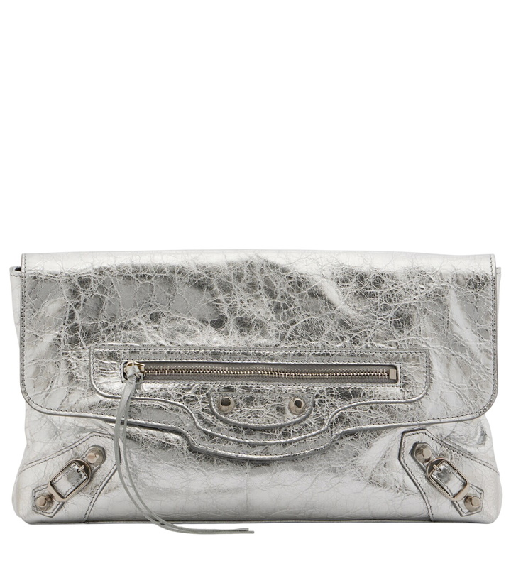 Photo: Balenciaga Le City metallic leather clutch