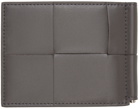 Bottega Veneta Grey Intrecciato Bill Clip Bifold Wallet