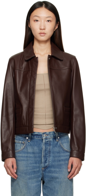Photo: Loulou de Saison Brown Ascot Leather Jacket