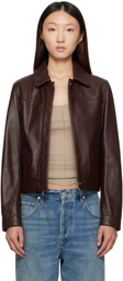 Loulou de Saison Brown Ascot Leather Jacket