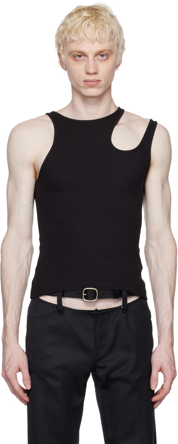 K.NGSLEY Black Romain Tank Top