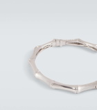 Rainbow K Bamboo 14kt white gold bangle with diamonds
