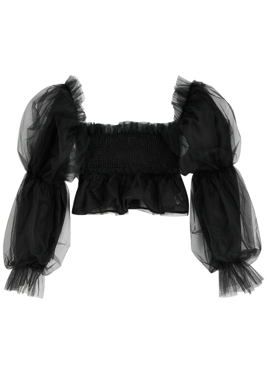 Sister Jane Mystery Smocked Tulle top Black Sister Jane