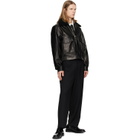 Ernest W. Baker Black Leather Tie