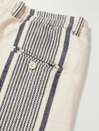SMR Days - Bondi Straight-Leg Striped Cotton-Jacquard Trousers - Neutrals