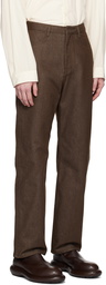 AMOMENTO Brown Zip-Fly Jeans