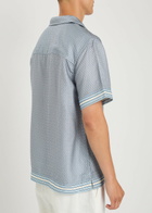 Che Lucena Printed Satin-twill Shirt Light Blue