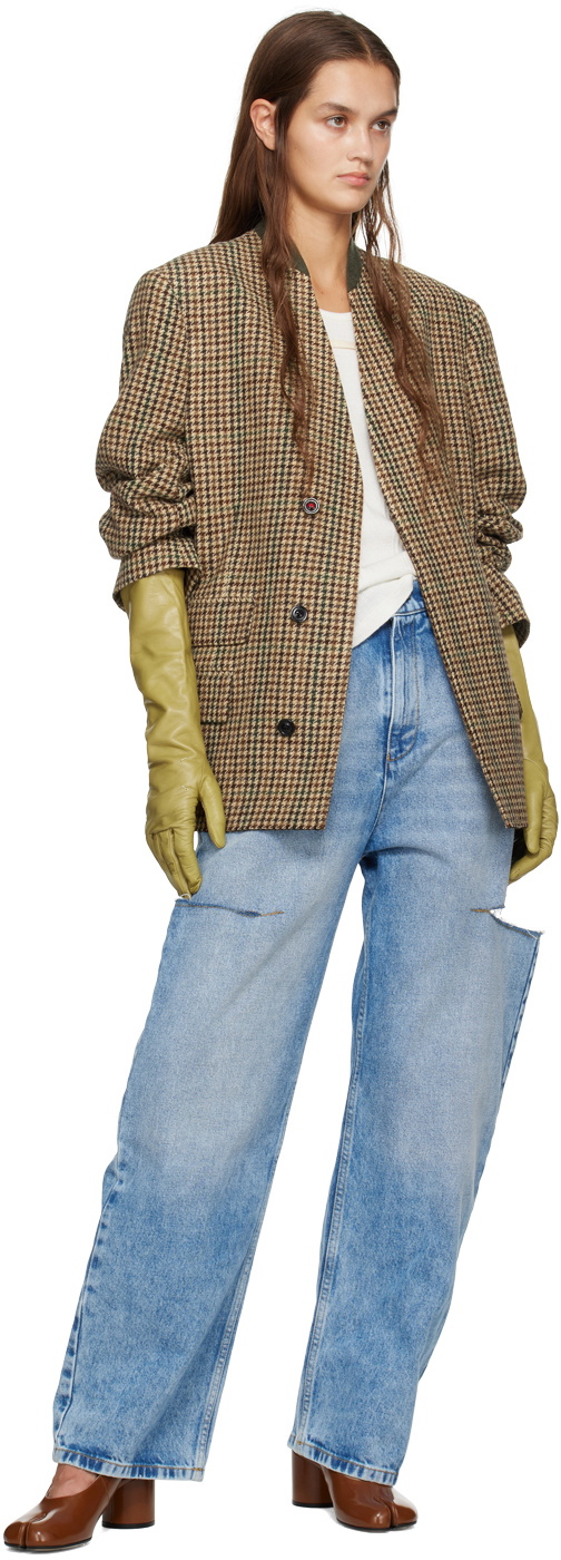 Houndstooth jacket in brown - Maison Margiela | Mytheresa