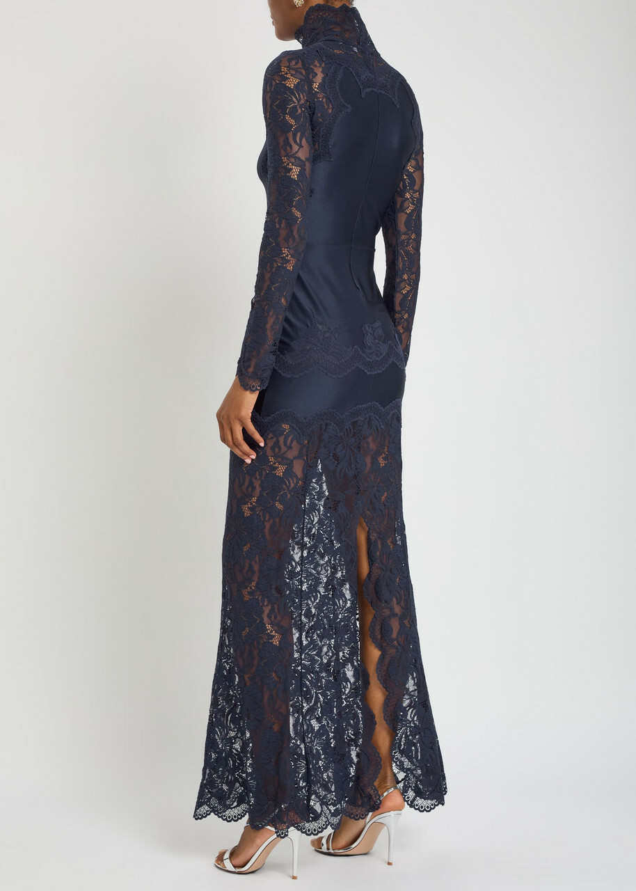 Rabanne Lace Maxi Dress Navy
