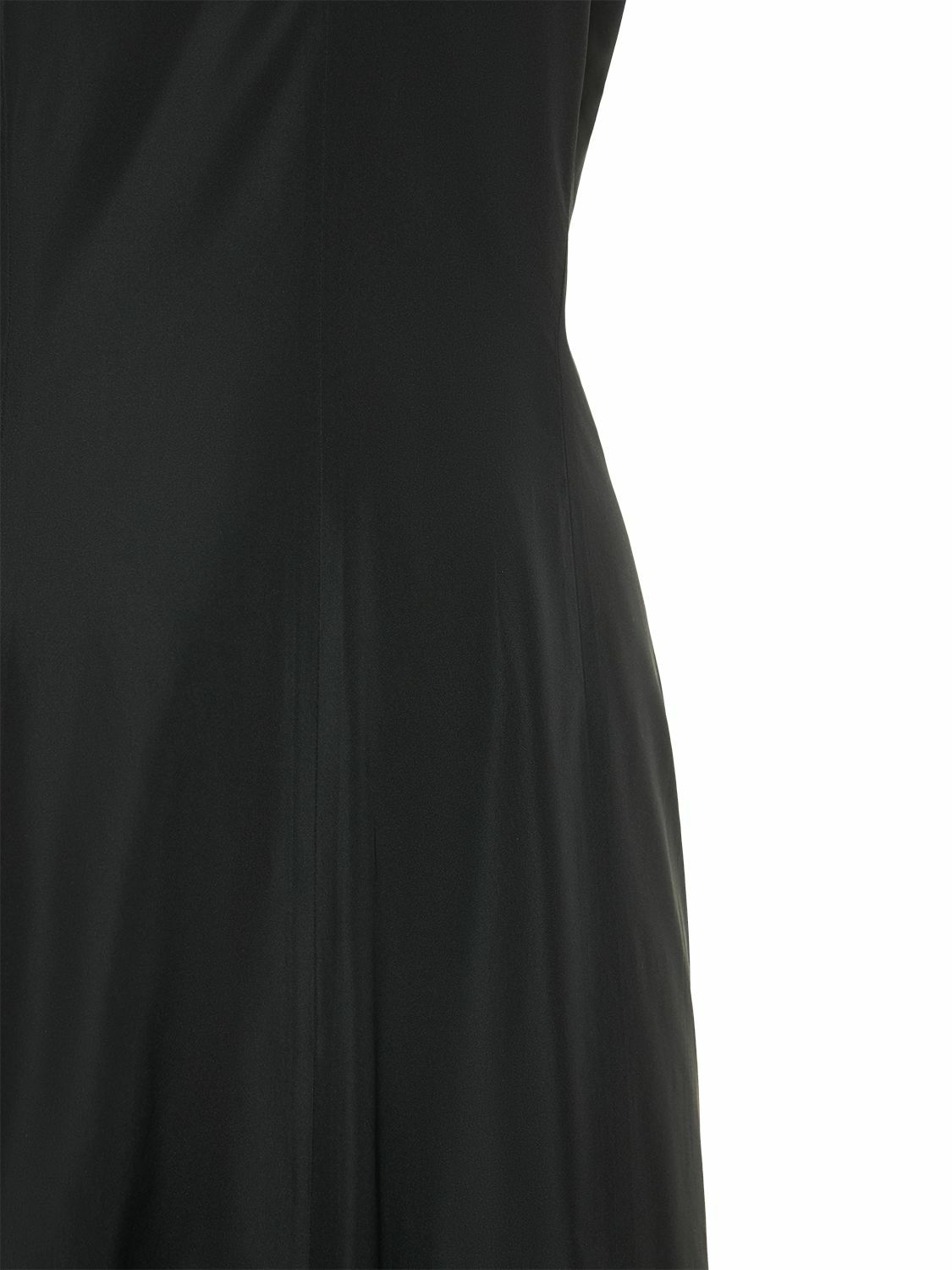 ROCHAS Sleeveless Pleated Taffeta Long Dress