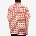 Valentino Men's Logo Vacation Shirt in St. Toile Iconograph Beige/Rosso