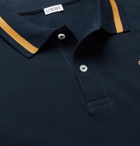 Loewe - Logo-Embroidered Contrast-Tipped Cotton-Piqué Polo Shirt - Blue