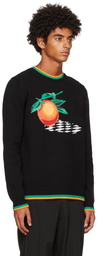 Casablanca Black Intarsia Orange Sweater