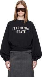 Fear of God ESSENTIALS Black Fleece Raglan Crewneck Sweatshirt