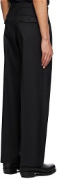 Sunflower Black Wide Pleated Trousers